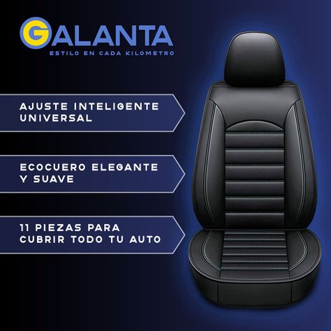 Funda Cubre Asiento Galanta Ecocuero Set 5 Asientos Luxury-1
