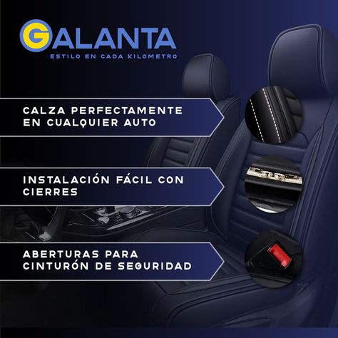 Funda Cubre Asiento Galanta Ecocuero Set 5 Asientos Luxury-2