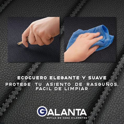 Funda Cubre Asiento Galanta Ecocuero Set 5 Asientos Luxury-5