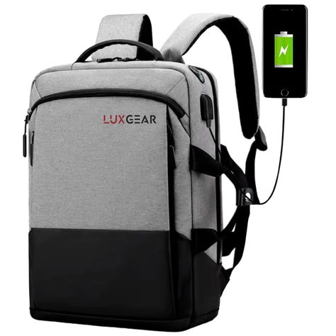 Mochila Notebook Oficina Luxgear UrbanTech Impermeable - Gris-0