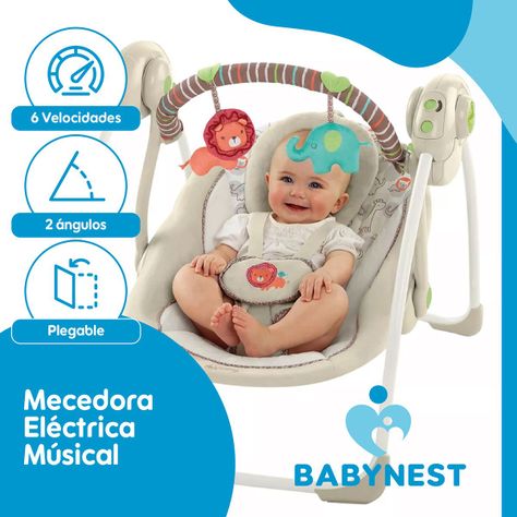 Silla Mecedora Eléctrica Nido BabyNest SwingIt Musica Luces-1