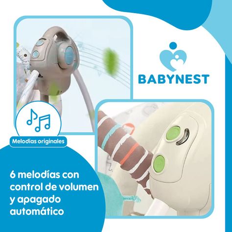 Silla Mecedora Eléctrica Nido BabyNest SwingIt Musica Luces-3
