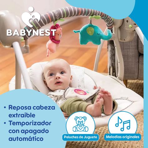 Silla Mecedora Eléctrica Nido BabyNest SwingIt Musica Luces-8