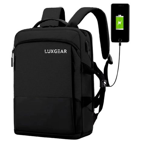 Mochila Notebook Oficina Luxgear UrbanTech Impermeable - Negro-0