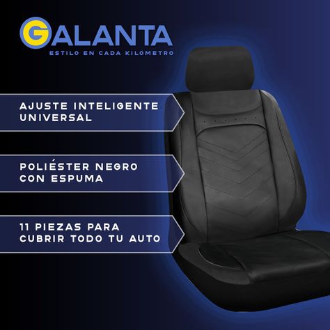 Funda Cubre Asiento Galanta Luxury negro 4.8mm 18D foam-1