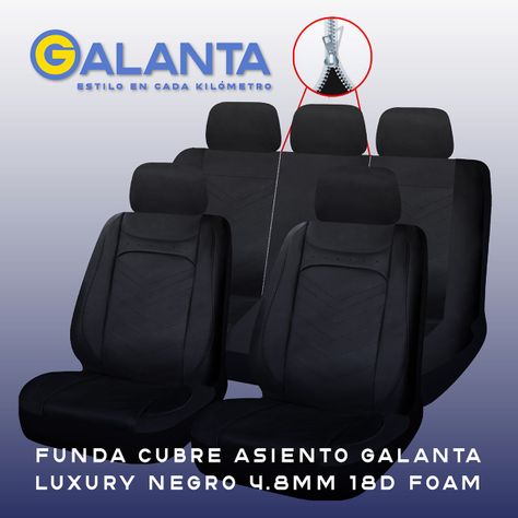 Funda Cubre Asiento Galanta Luxury negro 4.8mm 18D foam-7