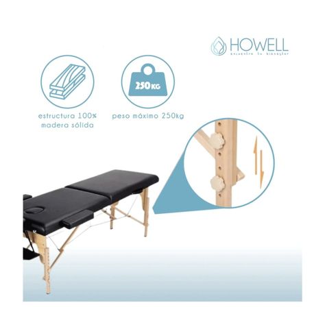 Camilla De Masajes Portátil Howell Plegable Estética + Bolso-7