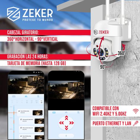Cámara de Seguridad Wifi Exterior Impermeable Zeker 2MP 5G-3
