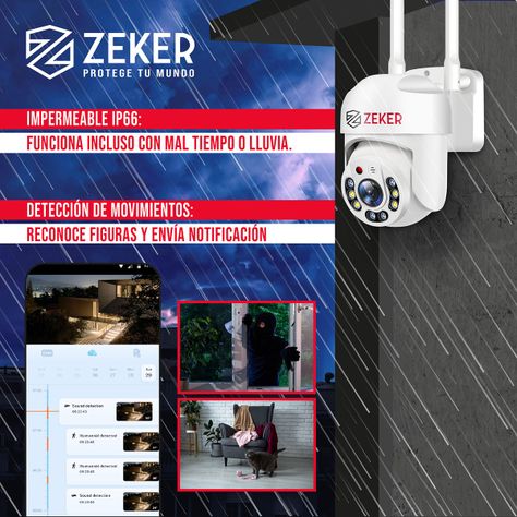 Cámara de Seguridad Wifi Exterior Impermeable Zeker 2MP 5G-5