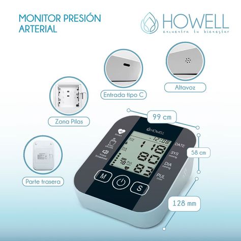 Tensiómetro Toma Presión Digital Usb Batería Howell T-300-1