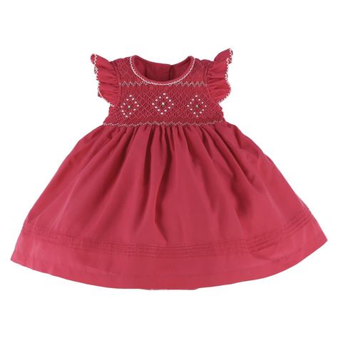 Vestido bebé niña Catalina bordado a mano tipo smock-0