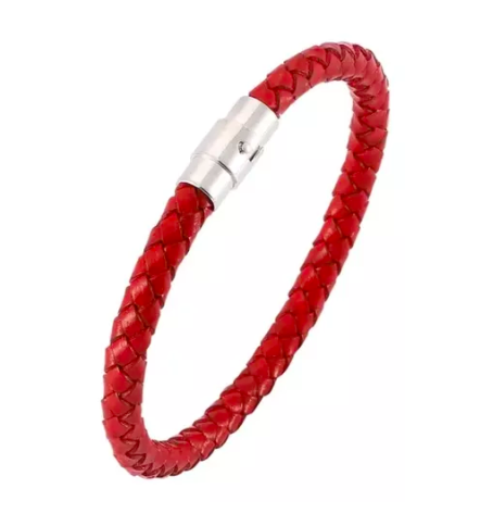 Pulsera Roja Cuero-0