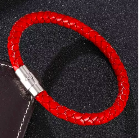 Pulsera Roja Cuero-1