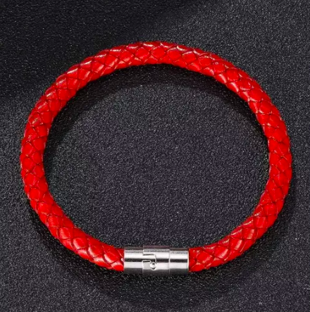 Pulsera Roja Cuero-2