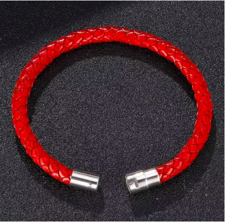 Pulsera Roja Cuero-3