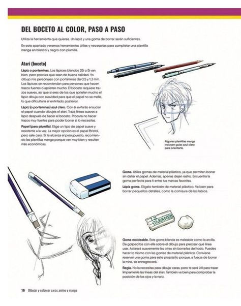 Libro dibujar y colorear - CARAS. ANIME Y MANGA-1