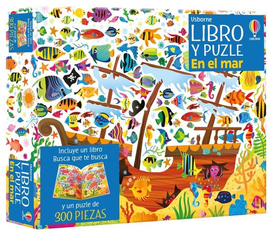 libro y puzzle - EN EL MAR (300 piezas)-0