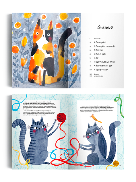 Libro Acuarela y gatos-1