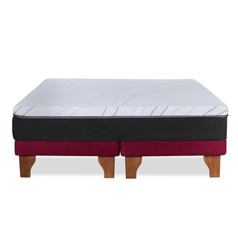 CAMA ZEN TOP SPRING  HYBRID TELA BURDEO 2PZA-1
