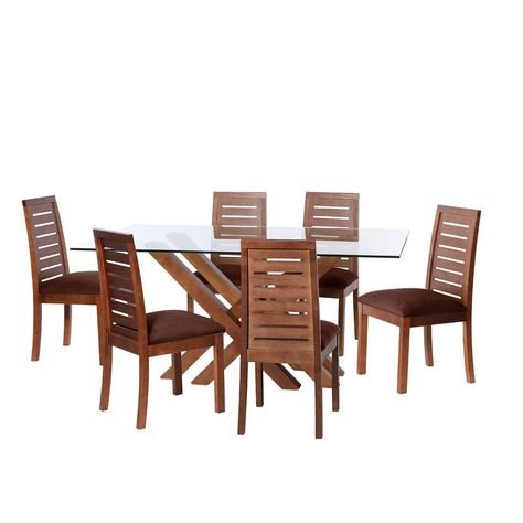 Juego De Comedor Merida 6 Sillas Tenerife Tela Velvet Chocolate-0