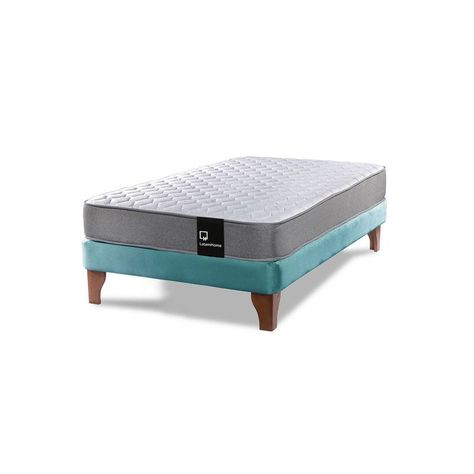 Cama Europea Zen Best 1.5 Plaza Tela Velvet Turquesa-1