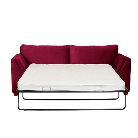 Sofa Cama Milan 2Pl Con Resortes Pocket Tela Velvet Burdeo-2