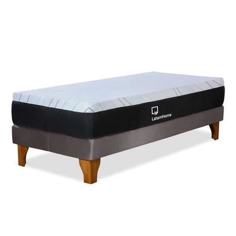 CAMA ZEN TOP SPRING  VISCO TELA GRIS 1PZA-0