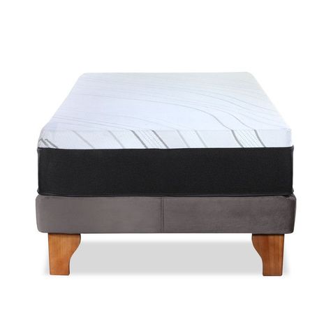 CAMA ZEN TOP SPRING  VISCO TELA GRIS 1PZA-1