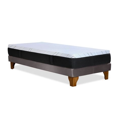 CAMA ZEN TOP SPRING  VISCO TELA GRIS 1PZA-2