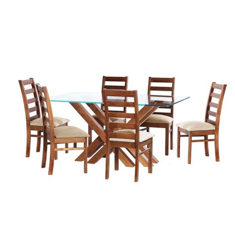 Juego De Comedor Merida 6 Sillas Burgos Lino Natural-0