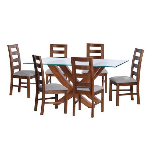 Juego De Comedor Alicante 6 Sillas Granada Lino Gris Claro-0