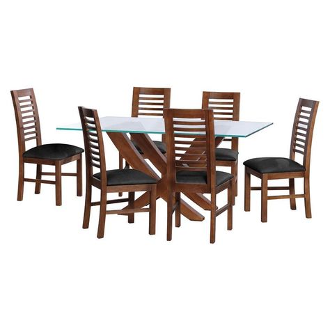 Juego De Comedor Alicante 6 Sillas Salamanca Cuero Kentucky Negro-0