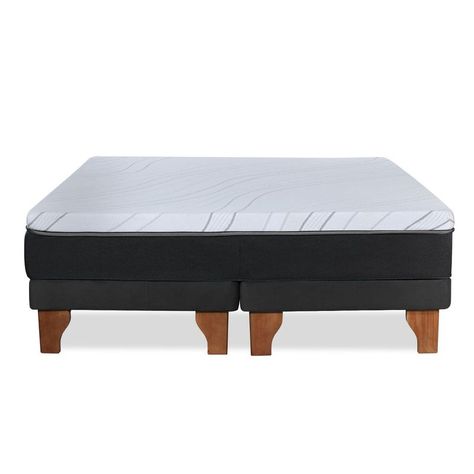 CAMA ZEN TOP SPRING  VISCO TELA NEGRO SUPER KING-1