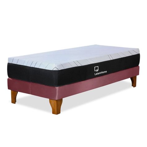 CAMA ZEN TOP FOAM HYBRID TELA PALO ROSA 1PZA-0
