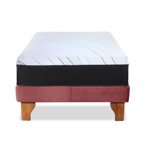 CAMA ZEN TOP FOAM HYBRID TELA PALO ROSA 1PZA-1