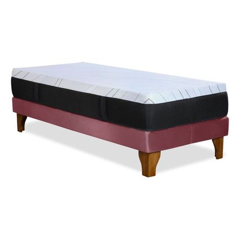 CAMA ZEN TOP FOAM HYBRID TELA PALO ROSA 1PZA-2