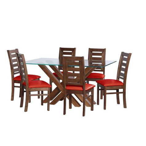 Juego De Comedor Merida 6 Sillas Murcia Pu Rojo-0