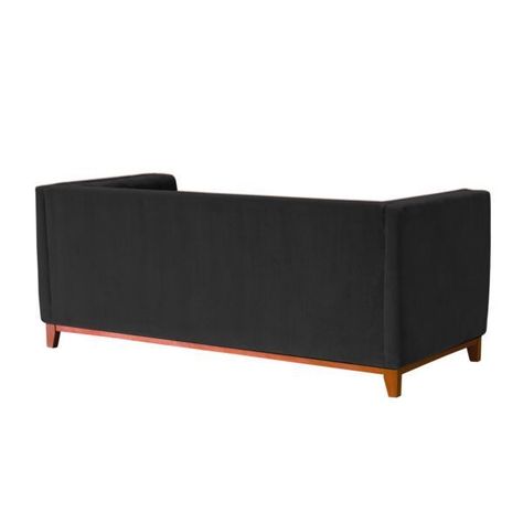 Sofá Roma 3 Cuerpos Capitoné Tela Velvet Negro-2