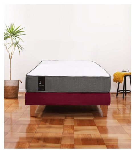 Cama Europea Zen Best 1.5 Plaza Tela Velvet Burdeo-0