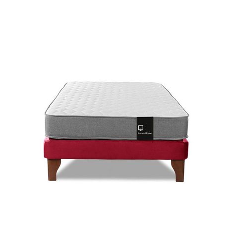 Cama Europea Zen Best 1.5 Plaza Tela Velvet Burdeo-3