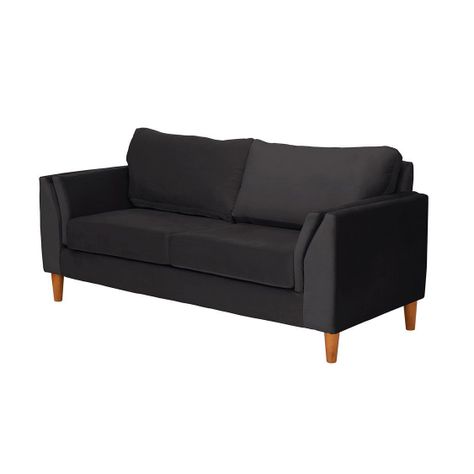 Sofa Milan 2C Con Resortes Pocket Tela Velvet Negro-1