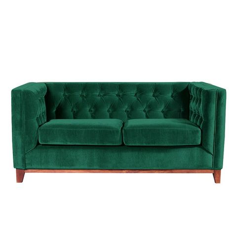 Sofá Roma 2 Cuerpos Capitoné Tela Velvet Verde-0