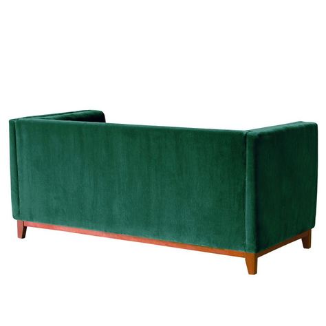 Sofá Roma 2 Cuerpos Capitoné Tela Velvet Verde-2