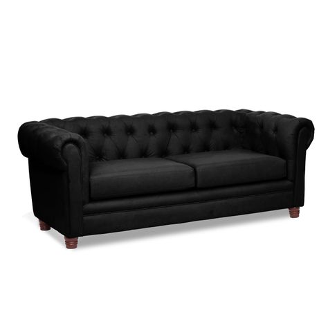 SOFA FLORENCIA 3C TELA VELVET NEGRO-2