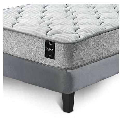 Combo Cama Cannon 1,5 Plaza Textil + Respaldo Tela Gris-2