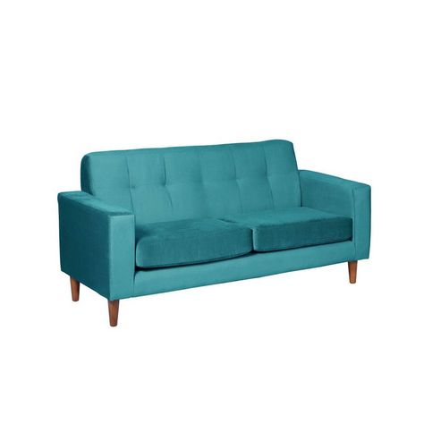 Sofa Salerno 2C Tela  Velvet  Turquesa-1
