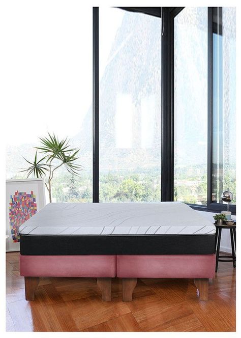 Cama Europea 2 Plazas Zen Pro 150x200 Cm Tela Palo Rosa-0