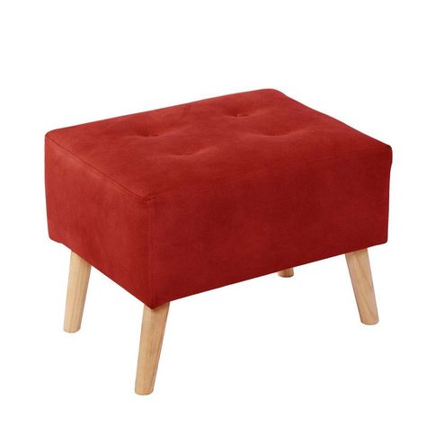 Pouf Niza  Cuero Kentucky Rojo-0