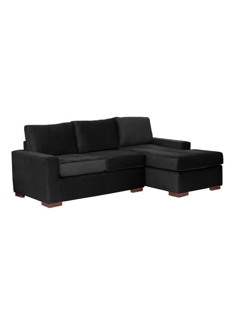 SECCIONAL DER LIVORNO TELA VELVET NEGRO-1