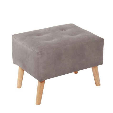 Pouf Niza  Cuero Kentucky Gris-0
